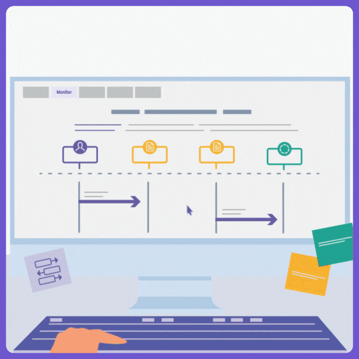SequenceStack Workflow Monitoring Interface showing team collaboration and process flow optimization
